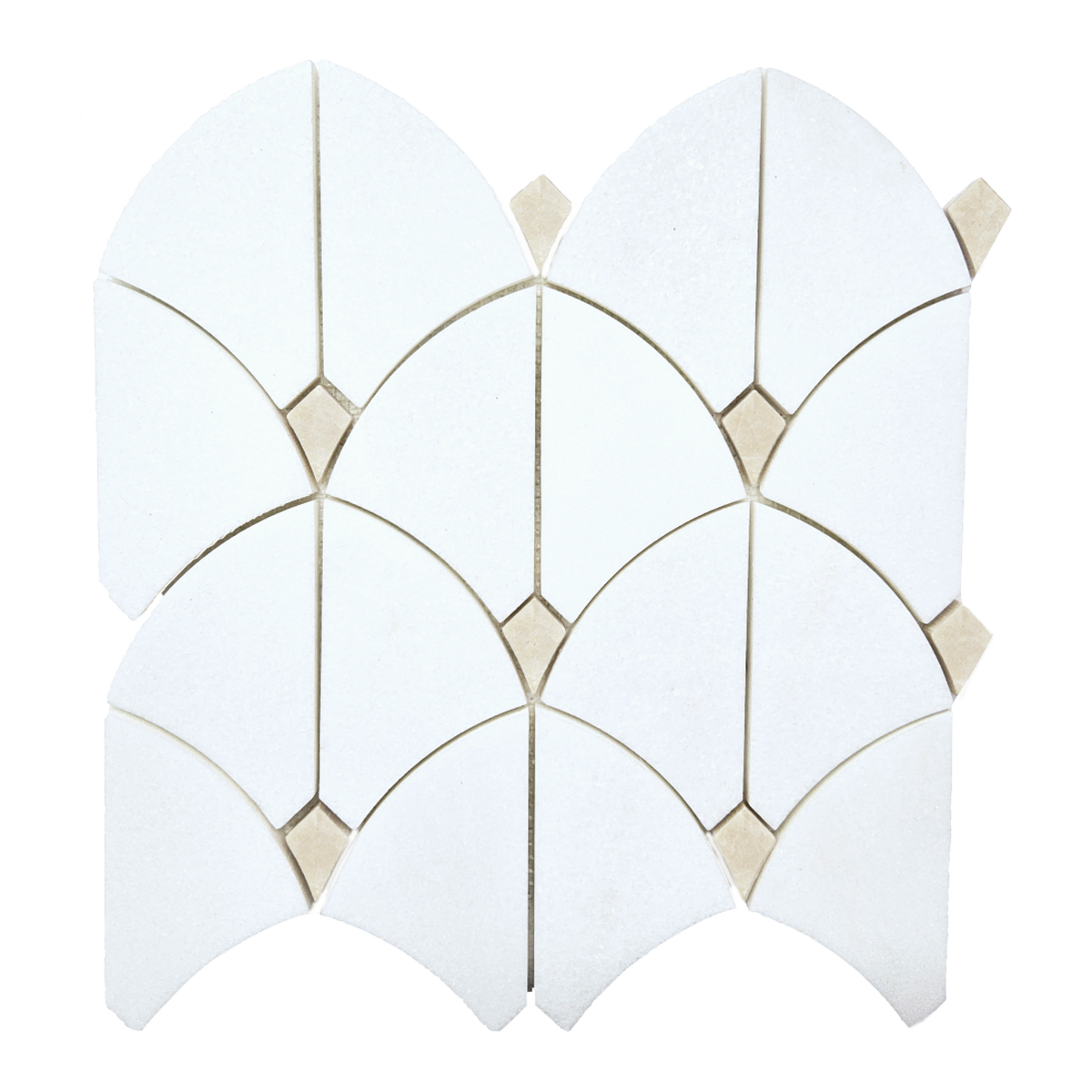 ROMINA - Thassos W/ Crema Nova Marble Mosaic - Polished  - DW TILE & STONE - Atlanta Marble Natural Stone Wholesale Stone Supplier