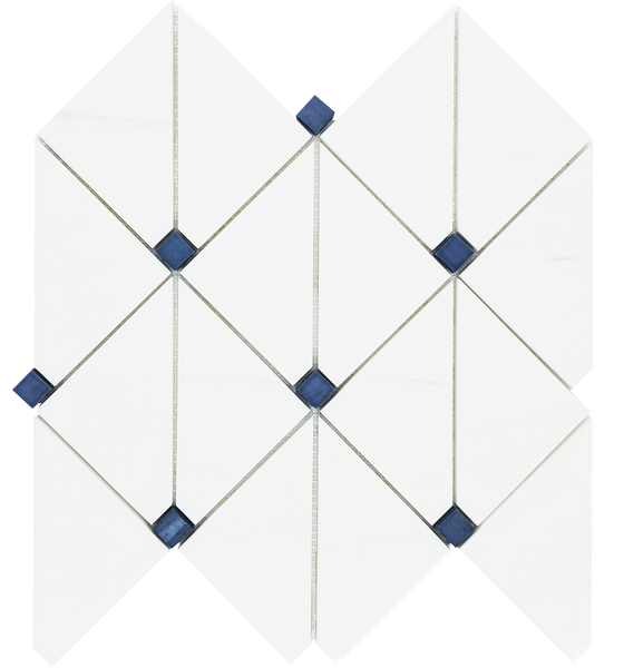 TRIA - Dolomite W/ Navy Blue Marble Mosaic - Polished – DW TILE