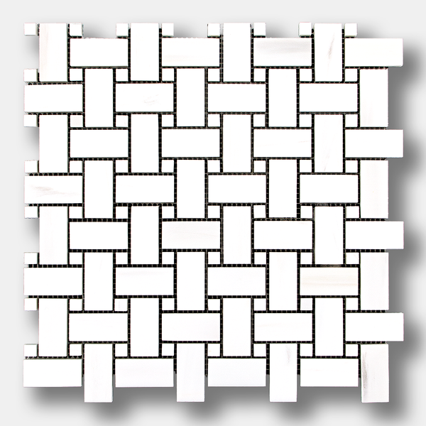 1x2 BASKETWEAVE Dolomite Marble Mosaic Tile - Polished – DW TILE