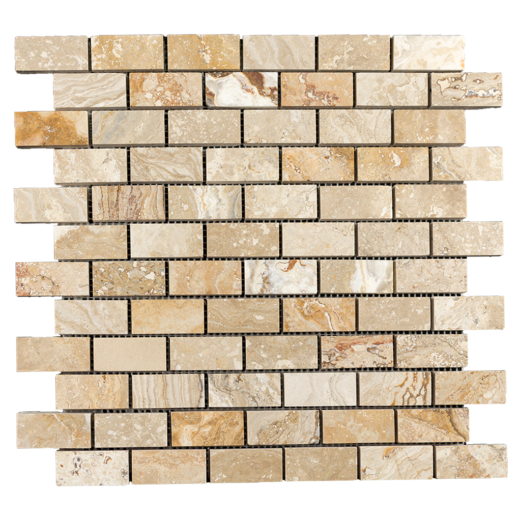 1x2 Leonardo Travertine Mosaic Tile - Honed Honed / 1" x 2" - DW TILE & STONE - Atlanta Marble Natural Stone Wholesale Stone Supplier