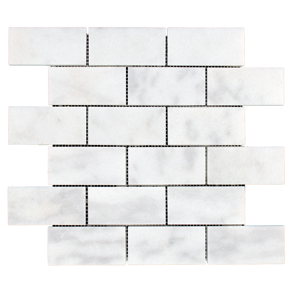 2x4 Bianco Perla Marble Mosaic - Honed Honed / 12"x12" - DW TILE & STONE - Atlanta Marble Natural Stone Wholesale Stone Supplier