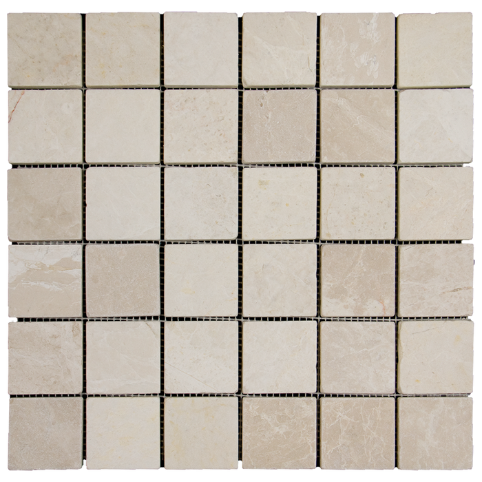 2x2 Crema Nova Marble Mosaic Tile - Tumbled Tumbled / 12"x12" - DW TILE & STONE - Atlanta Marble Natural Stone Wholesale Stone Supplier