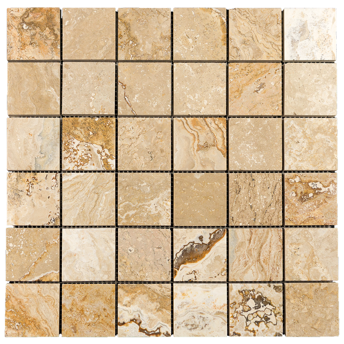 2x2 Leonardo Travertine Mosaic Tile - Honed Honed / 2" x 2" - DW TILE & STONE - Atlanta Marble Natural Stone Wholesale Stone Supplier