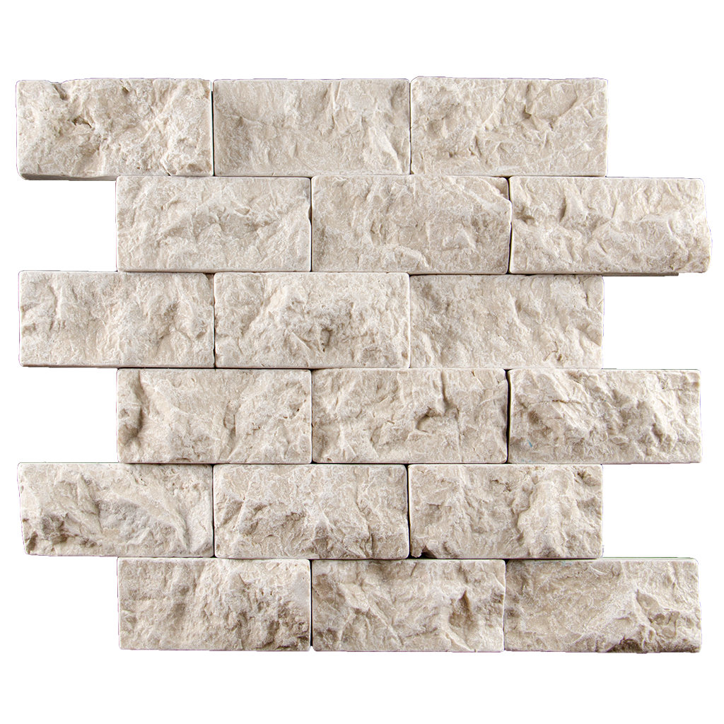 2x4 Crema Nova Marble Mosaic Tile - Tumbled Split Face Tumbled Split Face / 12"x12" - DW TILE & STONE - Atlanta Marble Natural Stone Wholesale Stone Supplier