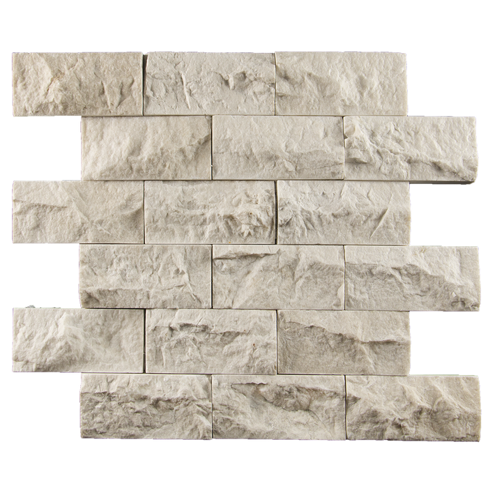 2x4 Crema Nova Marble Mosaic Tile - Split Face Split Face / 12"x12" - DW TILE & STONE - Atlanta Marble Natural Stone Wholesale Stone Supplier