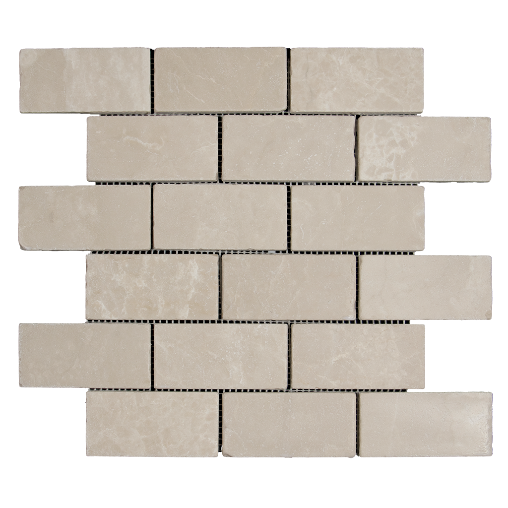2x4 Crema Nova Marble Mosaic Tile - Tumbled Tumbled / 12"x12" - DW TILE & STONE - Atlanta Marble Natural Stone Wholesale Stone Supplier