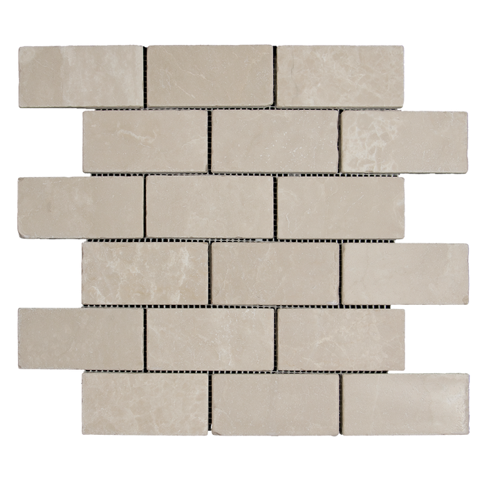 2x4 Crema Nova Marble Mosaic Tile - Tumbled Tumbled / 12"x12" - DW TILE & STONE - Atlanta Marble Natural Stone Wholesale Stone Supplier