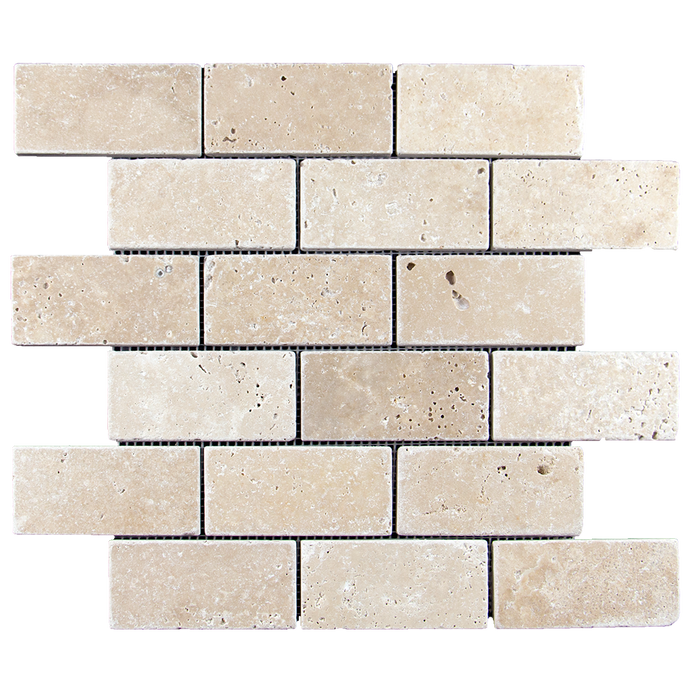 2x4 Ivory Travertine Mosaic Tile - Tumbled Tumbled / 2" x 4" - DW TILE & STONE - Atlanta Marble Natural Stone Wholesale Stone Supplier