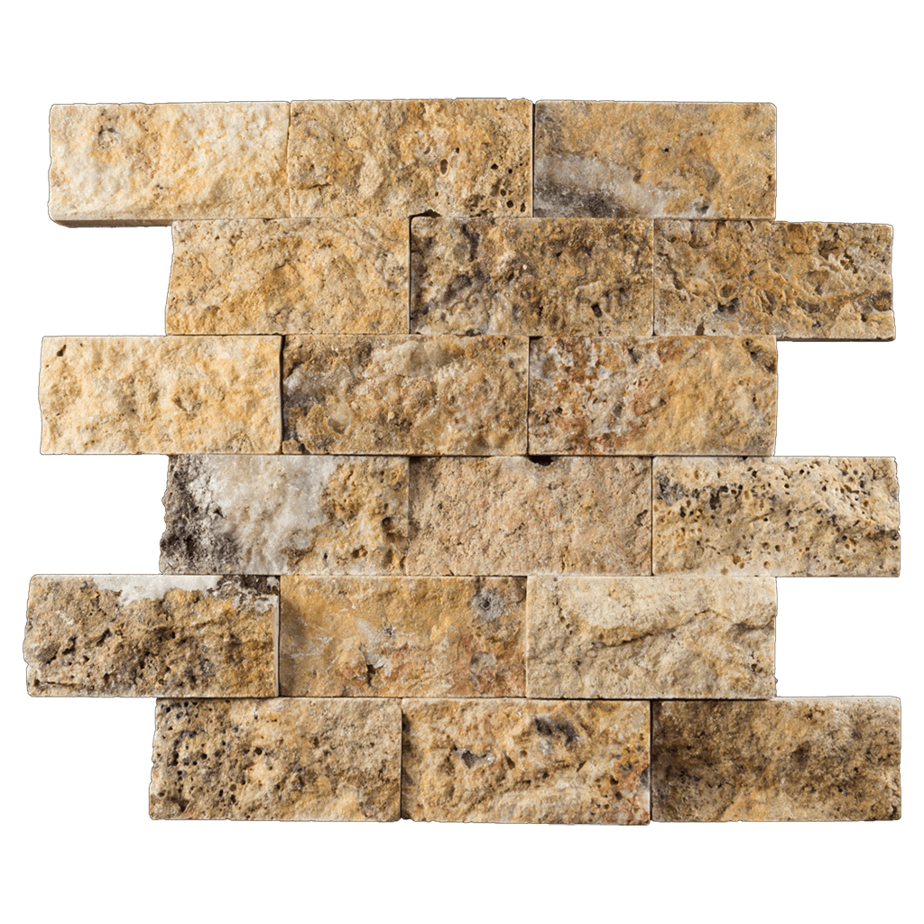 2x4 Scabos Travertine Mosaic Tile - Split Face Split Face / 2" x 4" - DW TILE & STONE - Atlanta Marble Natural Stone Wholesale Stone Supplier
