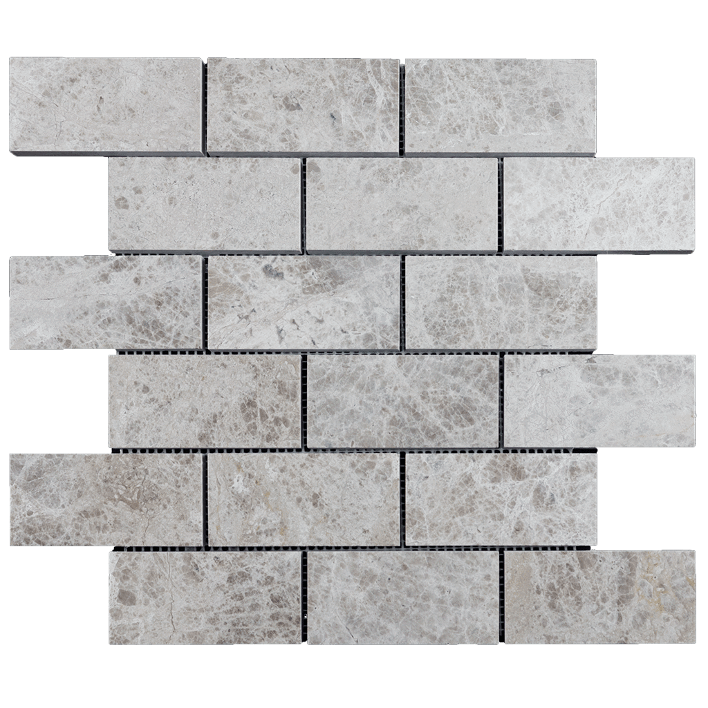2x4 Silver Shadow Marble Mosaic Tile - Polished Polished / 12"x12" - DW TILE & STONE - Atlanta Marble Natural Stone Wholesale Stone Supplier