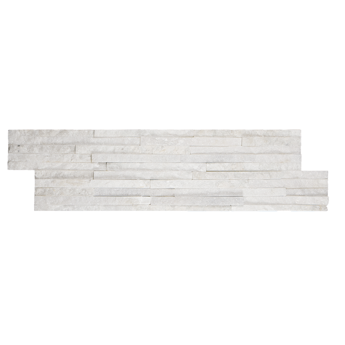 Mini White Quartize Slate Ledger Stone Split Face / 6" x 22" - DW TILE & STONE - Atlanta Marble Natural Stone Wholesale Stone Supplier