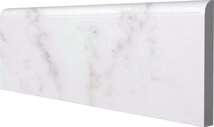 Bianco Bello Marble 4x12 Bullnose Trim - Polished Or Honed  - DW TILE & STONE - Atlanta Marble Natural Stone Wholesale Stone Supplier