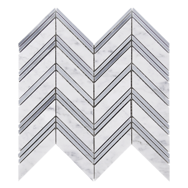 スタンダードカリフォルニア フローディング チェ アー ツーシート コヨーテ CHEVRON Bianco Gioia w/Grey Marble Mosaic Tile - Polished – DW
