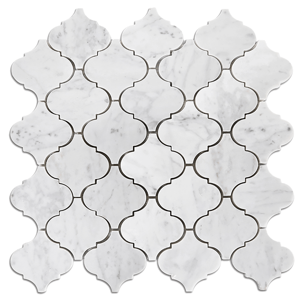 ARABESQUE Bianco Gioia Marble Mosaic Tile - Polished Polished / 12.25"x12.25" - DW TILE & STONE - Atlanta Marble Natural Stone Wholesale Stone Supplier