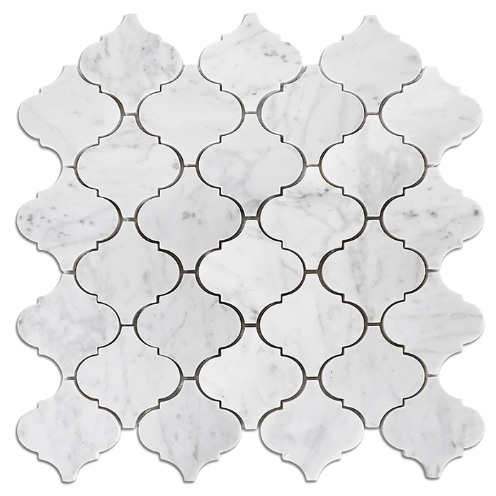 ARABESQUE Bianco Gioia Marble Mosaic Tile - Polished Polished / 12.25"x12.25" - DW TILE & STONE - Atlanta Marble Natural Stone Wholesale Stone Supplier