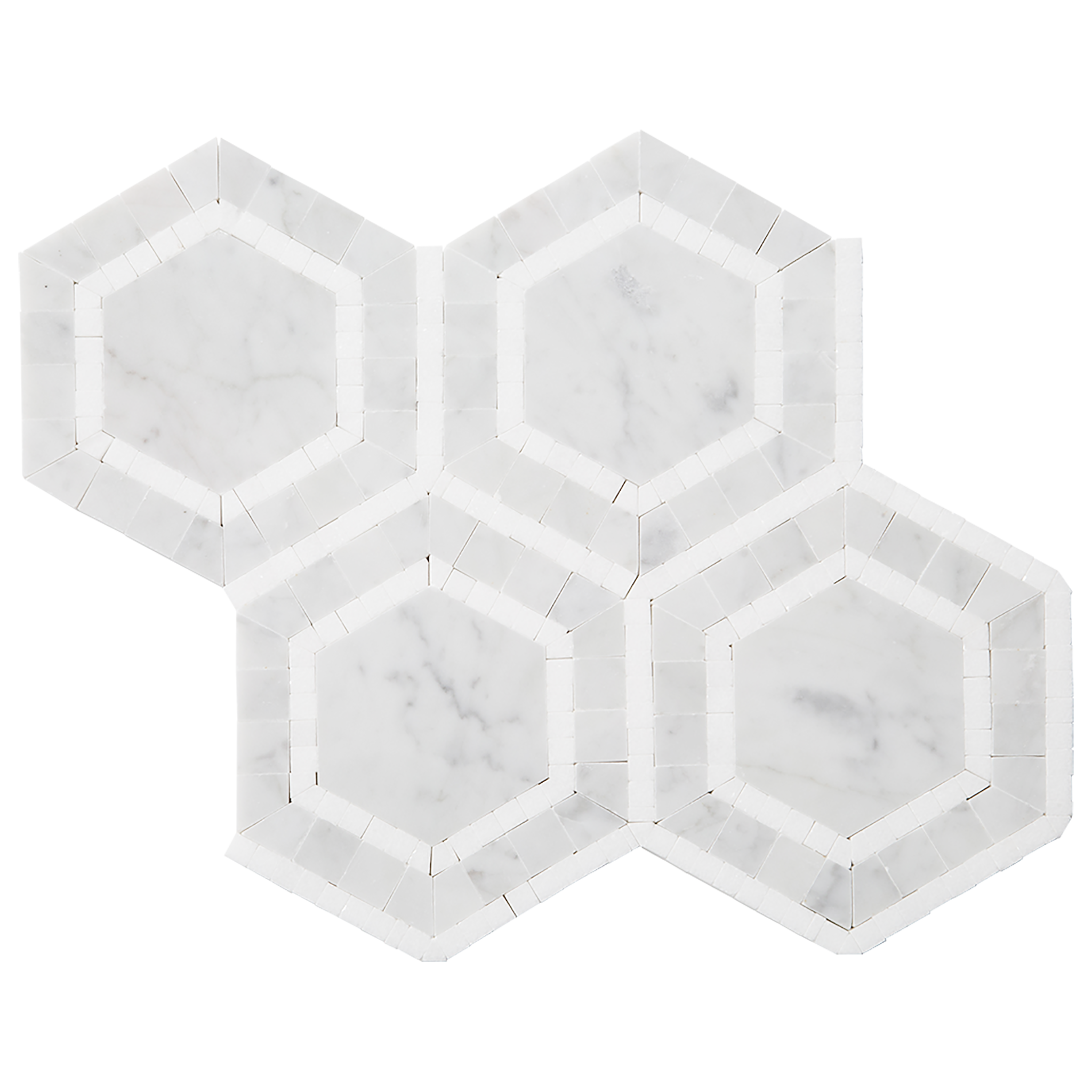 OVATION Bianco Gioia Marble Hexagon Mosaic w/Thassos - Polished Polished / Hexagon - DW TILE & STONE - Atlanta Marble Natural Stone Wholesale Stone Supplier