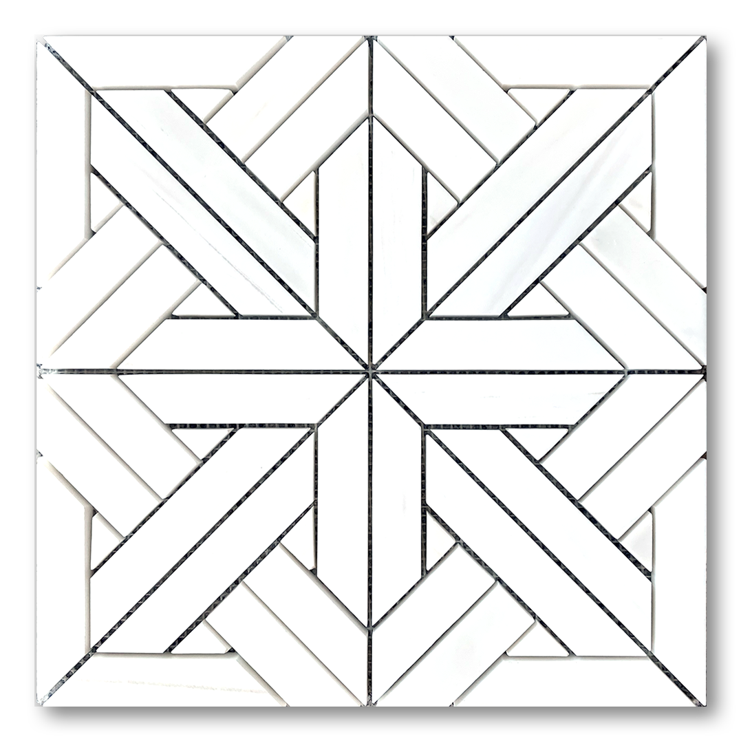 12"x12" PARQUET Dolomite Marble Mosaic - Polished  - DW TILE & STONE - Atlanta Marble Natural Stone Wholesale Stone Supplier