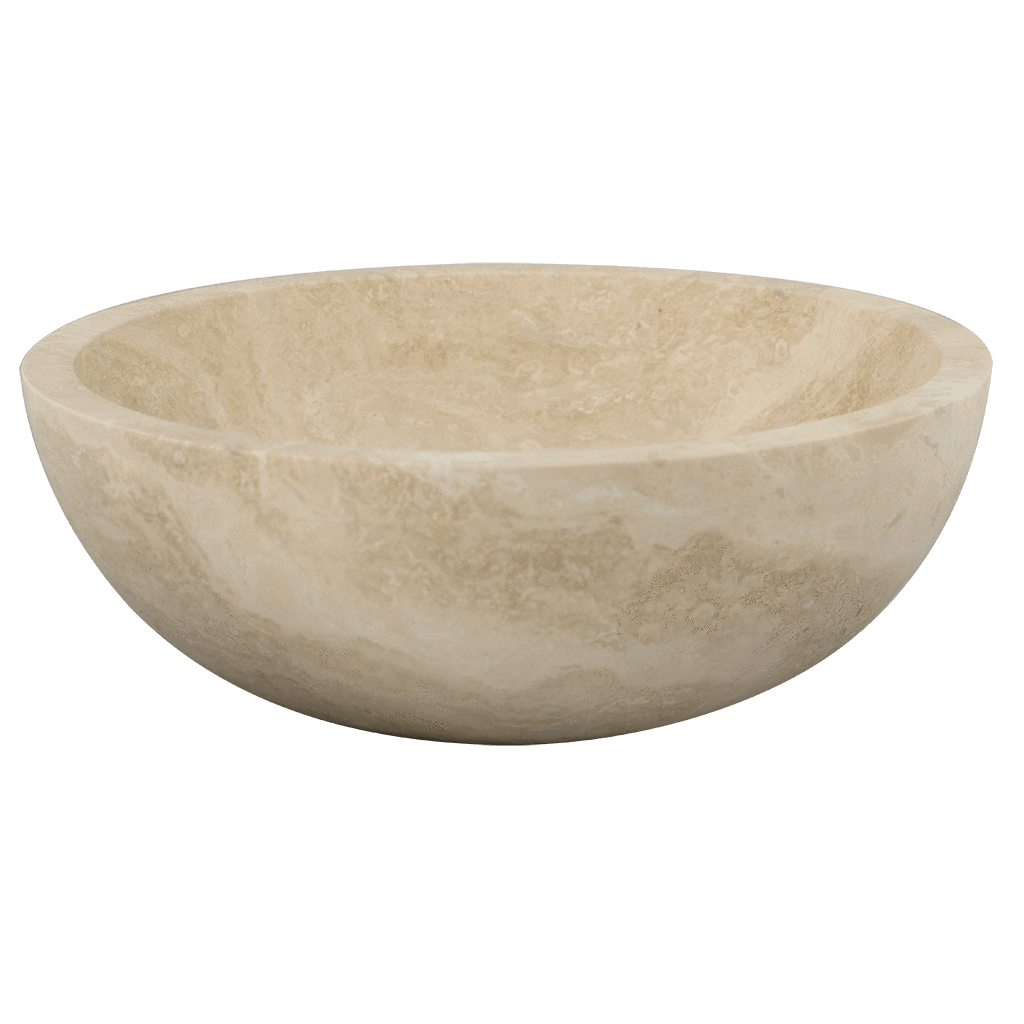 Ivory Travertine Sink Vessel 16" Honed / 16" - DW TILE & STONE - Atlanta Marble Natural Stone Wholesale Stone Supplier