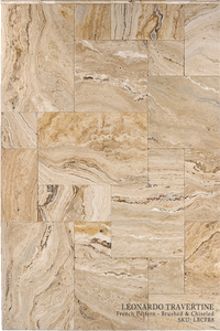 Leonardo Travertine Floor and Wall Tiles Brushed - Chiseled / 16" x 16" - DW TILE & STONE - Atlanta Marble Natural Stone Wholesale Stone Supplier