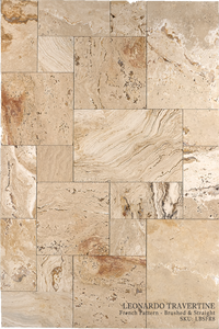 Leonardo Travertine Floor and Wall Tiles Brushed - Straight / 16" x 16" - DW TILE & STONE - Atlanta Marble Natural Stone Wholesale Stone Supplier