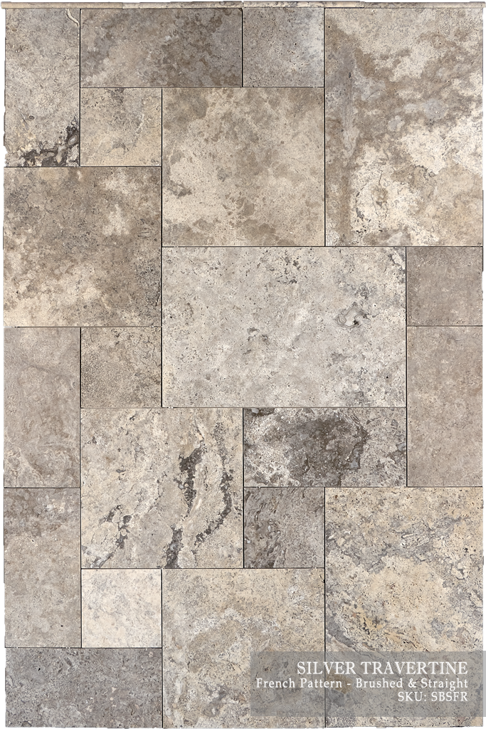 Silver Travertine Floor and Wall Tiles Brushed - Chiseled / 16" x 16" - DW TILE & STONE - Atlanta Marble Natural Stone Wholesale Stone Supplier