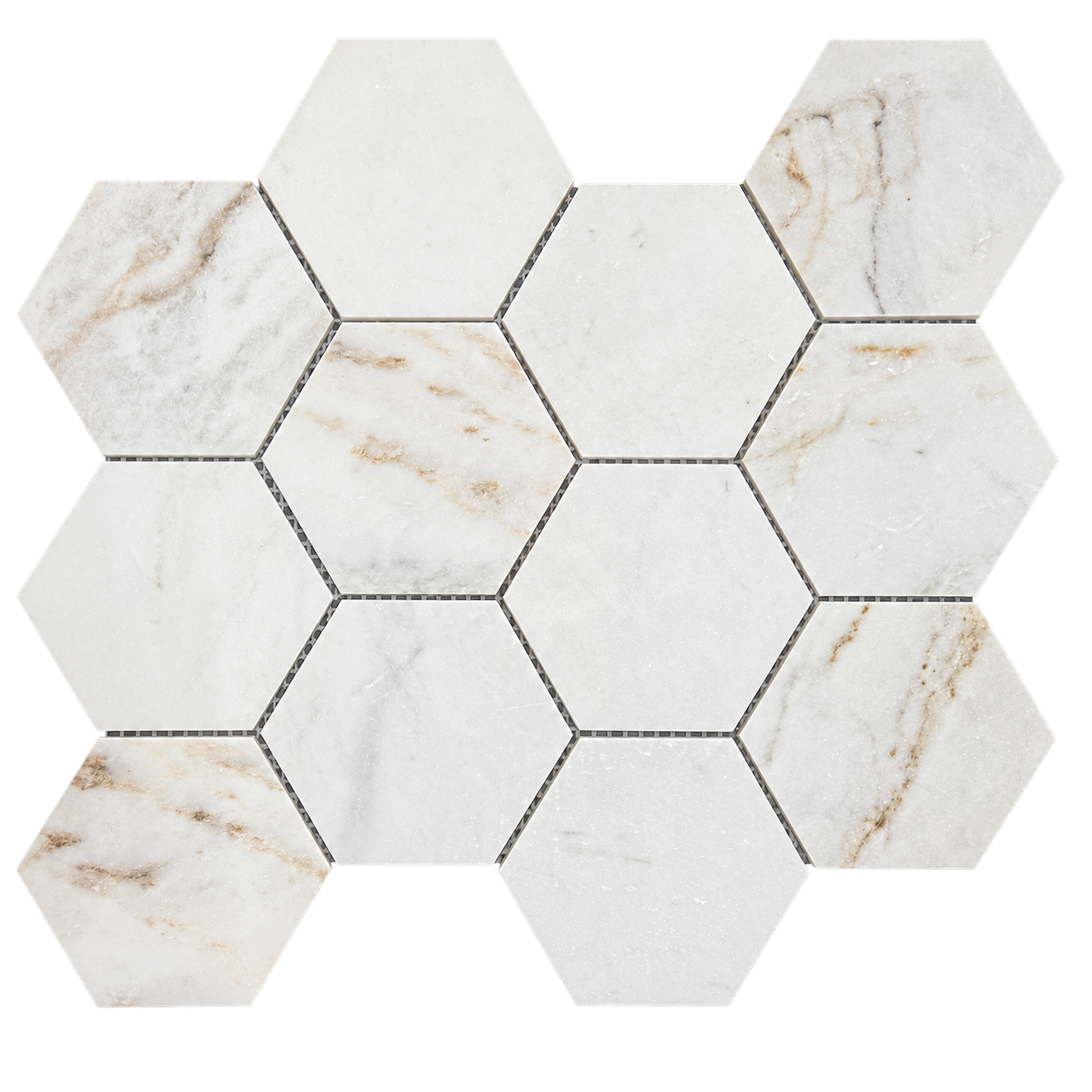 4" Hexagon Calacatta Velato Mosaic - Honed - DW TILE & STONE - Atlanta Marble Natural Stone Wholesale Stone Supplier
