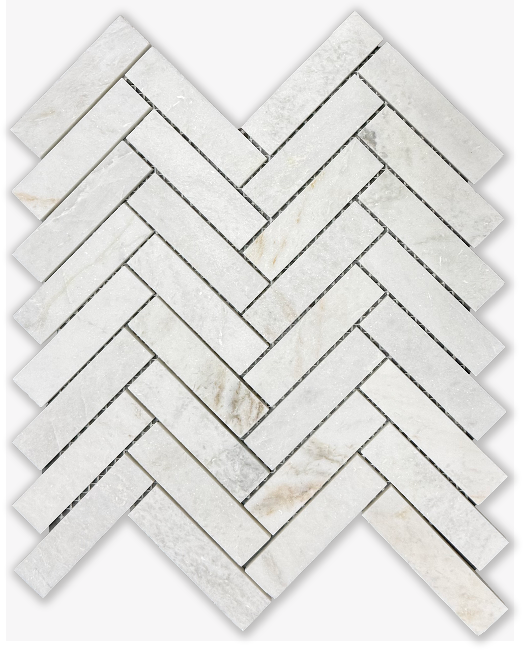 1"x4" Herringbone Calacatta Velato Mosaic - Honed
