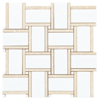 MONET - Thassos Marble w/Crema Nova Mosaic - Honed - DW TILE & STONE - Atlanta Marble Natural Stone Wholesale Stone Supplier