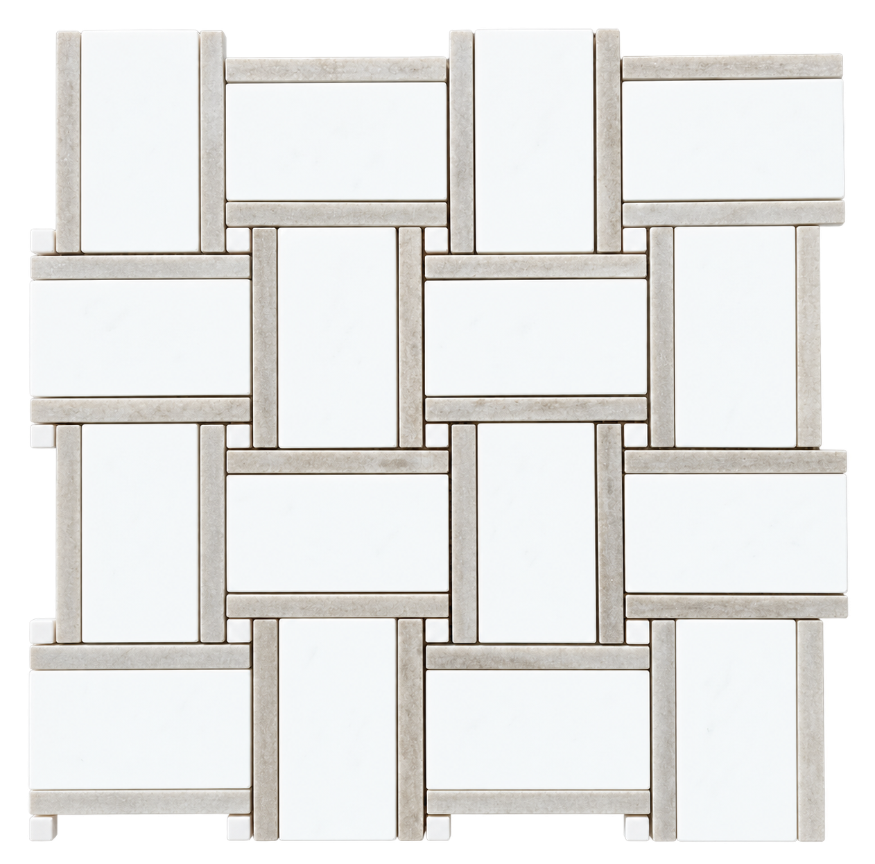 MONET - Thassos Marble w/Palissandro Mosaic - Honed