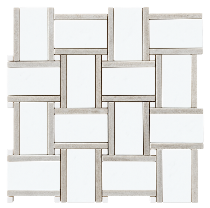 MONET - Thassos Marble w/Palissandro Mosaic - Honed - DW TILE & STONE - Atlanta Marble Natural Stone Wholesale Stone Supplier