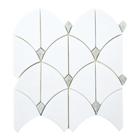 ROMINA - Thassos W/ Agatha Green Marble Mosaic - Polished  - DW TILE & STONE - Atlanta Marble Natural Stone Wholesale Stone Supplier