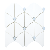 ROMINA - Thassos W/ Blue Celeste Marble Mosaic - Polished - DW TILE & STONE - Atlanta Marble Natural Stone Wholesale Stone Supplier