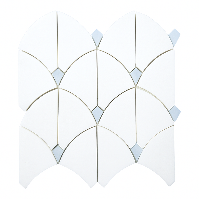 ROMINA - Thassos W/ Blue Celeste Marble Mosaic - Polished