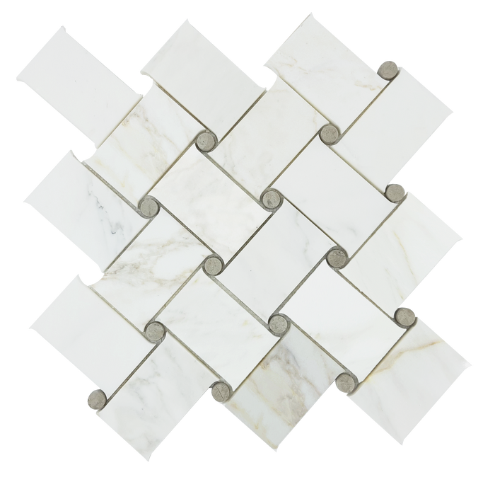 SELENE - Calacatta Gold w/ Thala Grey Marble Mosaic - Honed  - DW TILE & STONE - Atlanta Marble Natural Stone Wholesale Stone Supplier