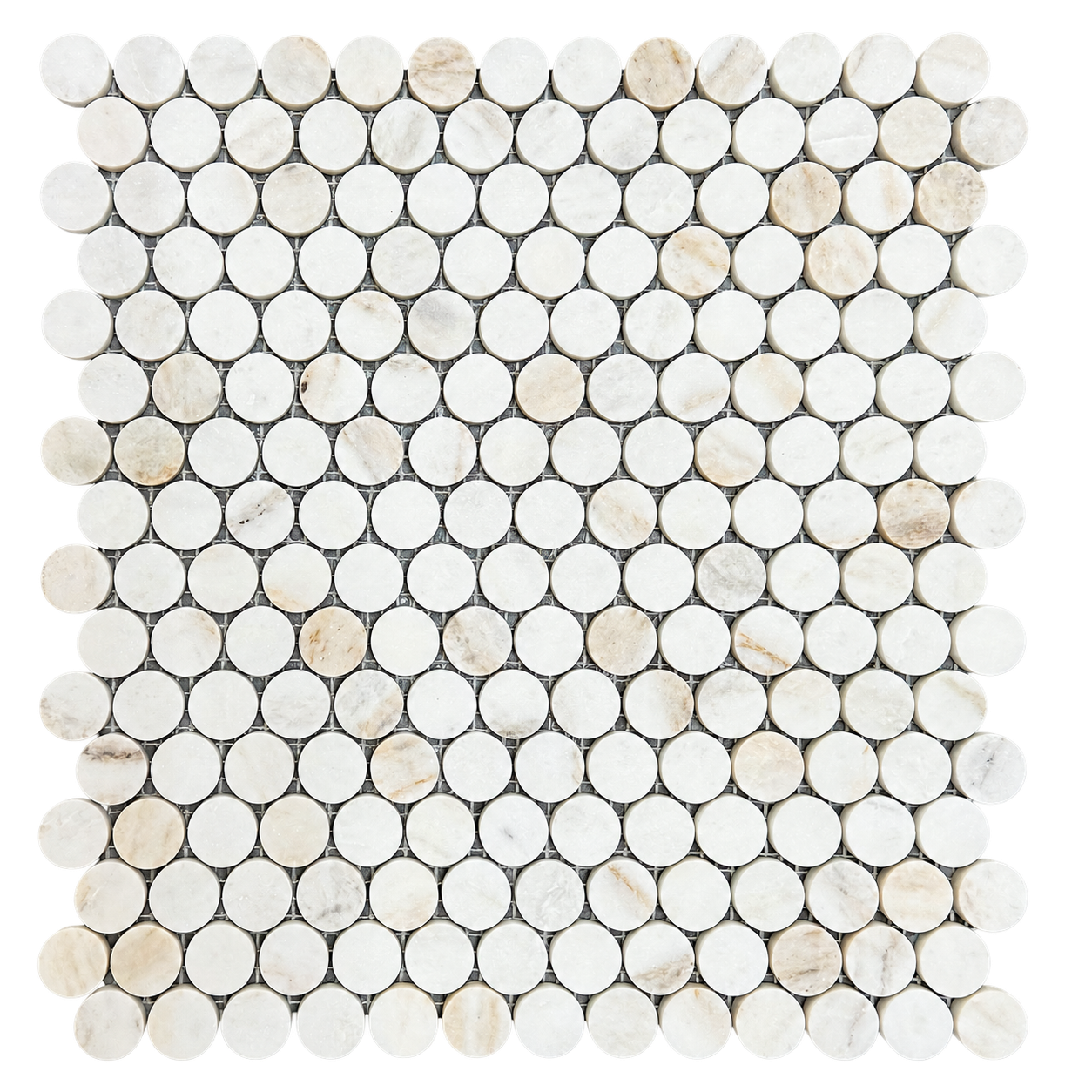 Penny Round Calacatta Velato Mosaic - Honed - DW TILE & STONE - Atlanta Marble Natural Stone Wholesale Stone Supplier