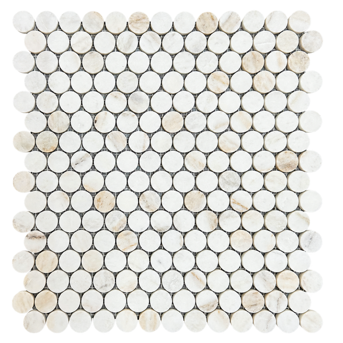 Penny Round Calacatta Velato Mosaic - Honed - DW TILE & STONE - Atlanta Marble Natural Stone Wholesale Stone Supplier