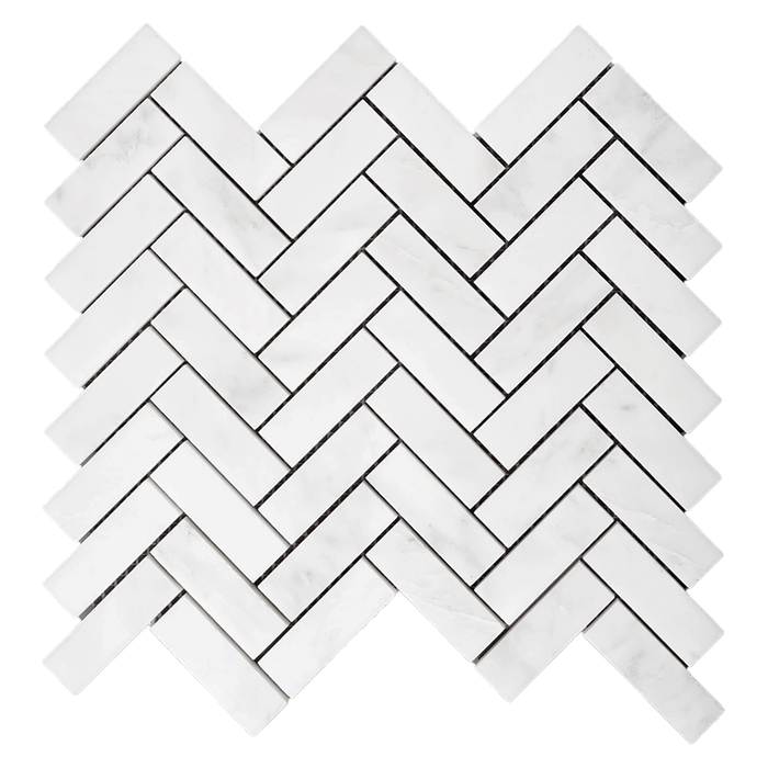 Bianco Bello Marble Premium 1" x 3" Herringbone Mosaic - Polished Or Honed  - DW TILE & STONE - Atlanta Marble Natural Stone Wholesale Stone Supplier