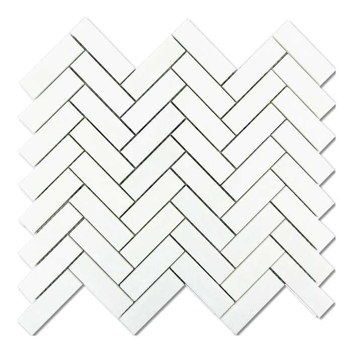 1"x3" HERRINGBONE Thassos Marble Mosaic - Polished Or Honed  - DW TILE & STONE - Atlanta Marble Natural Stone Wholesale Stone Supplier