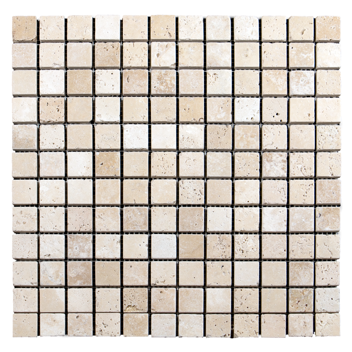 1x1 Ivory Travertine Mosaic Tile - Tumbled Tumbled / 1" x 1" - DW TILE & STONE - Atlanta Marble Natural Stone Wholesale Stone Supplier