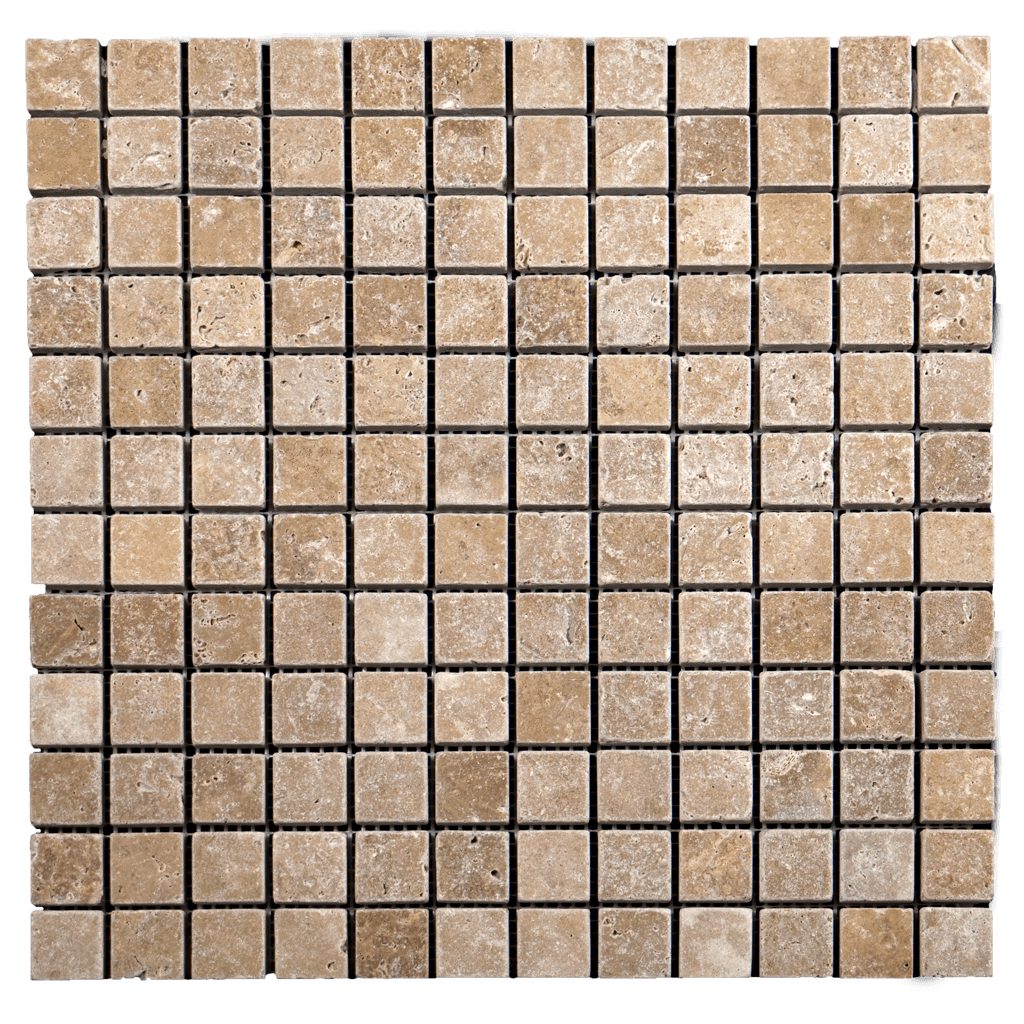 1x1 Noche Travertine Mosaic Tile - Tumbled  - DW TILE & STONE - Atlanta Marble Natural Stone Wholesale Stone Supplier