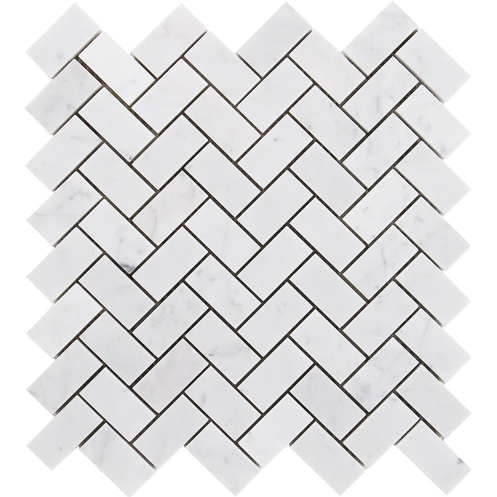 1x2 HERRINGBONE Bianco Gioia Marble Mosaic Tile - Polished Polished / 1" x 2" - DW TILE & STONE - Atlanta Marble Natural Stone Wholesale Stone Supplier