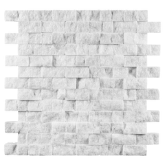 1x2 SPLIT FACE Bianco Perla Marble Mosaic – DW TILE & STONE