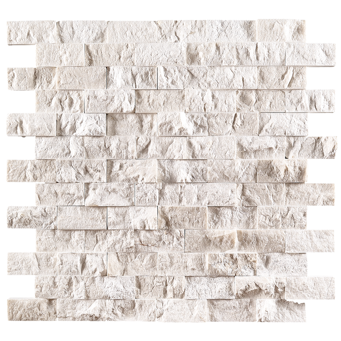 1x2 Crema Nova Marble Mosaic Tile - Split Face Split Face / 12"x12" - DW TILE & STONE - Atlanta Marble Natural Stone Wholesale Stone Supplier