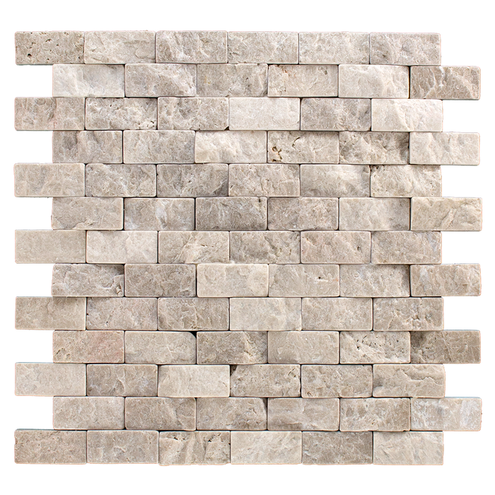 1x2 Crema Nova Marble Mosaic Tile - Tumbled Split Face Tumbled Split Face / 1" x 2" - DW TILE & STONE - Atlanta Marble Natural Stone Wholesale Stone Supplier
