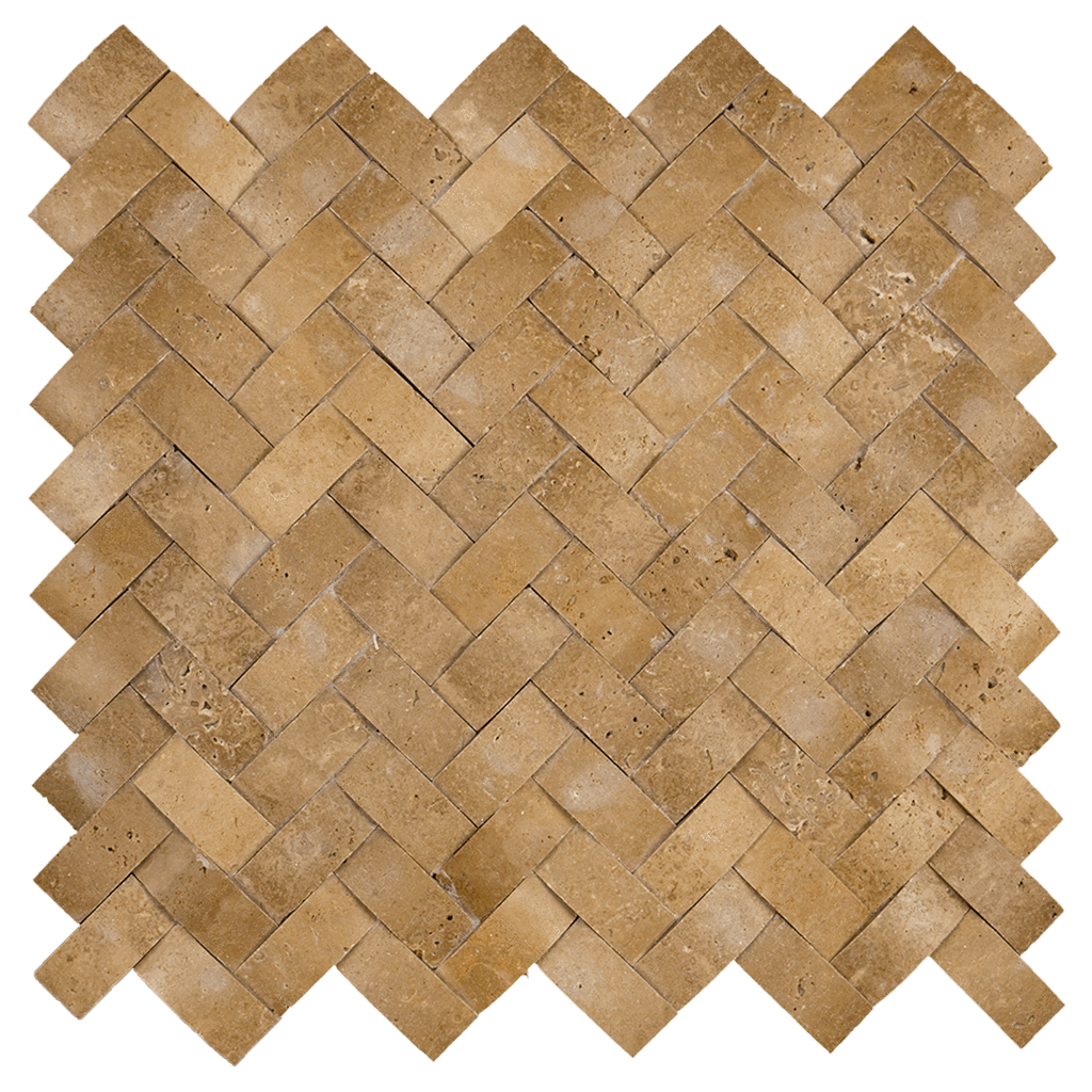 1x2 Noche Travertine Mosaic Tile Cambered Herringbone - Honed Honed / 1" x 2" - DW TILE & STONE - Atlanta Marble Natural Stone Wholesale Stone Supplier