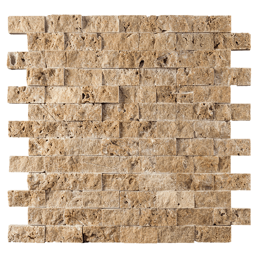 1x2 Noche Travertine Mosaic Tile - Split Face Split Face / 1" x 2" - DW TILE & STONE - Atlanta Marble Natural Stone Wholesale Stone Supplier