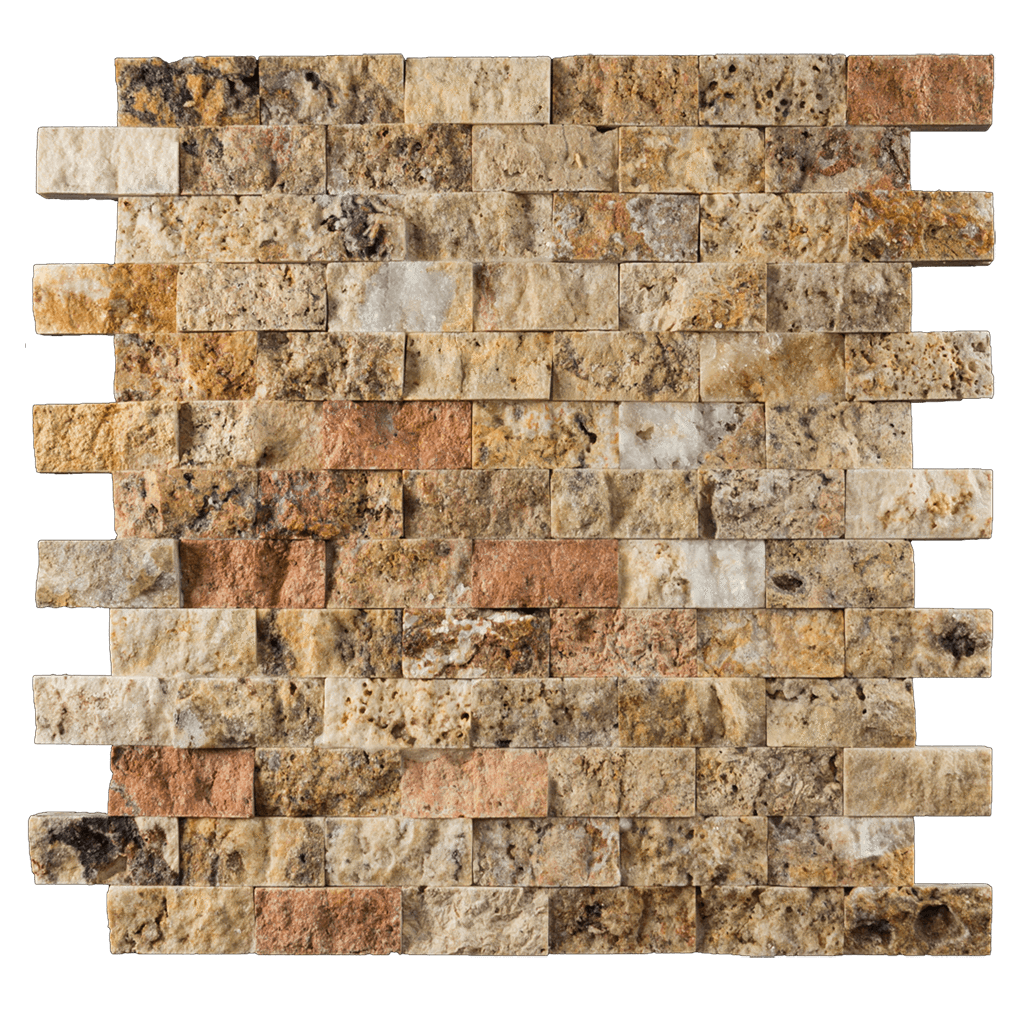 1x2 Scabos Travertine Mosaic Tile Split Face Split Face / 1" x 2" - DW TILE & STONE - Atlanta Marble Natural Stone Wholesale Stone Supplier