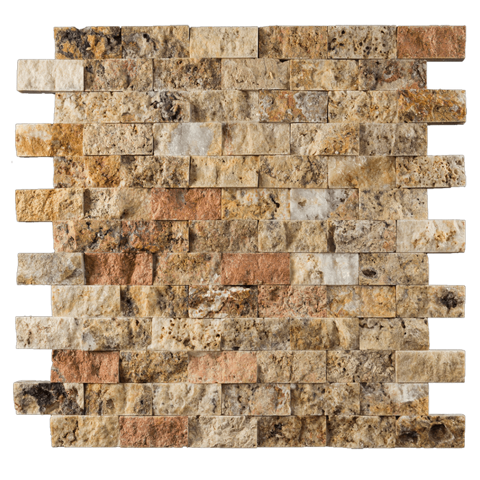 1x2 Scabos Travertine Mosaic Tile Split Face Split Face / 1" x 2" - DW TILE & STONE - Atlanta Marble Natural Stone Wholesale Stone Supplier