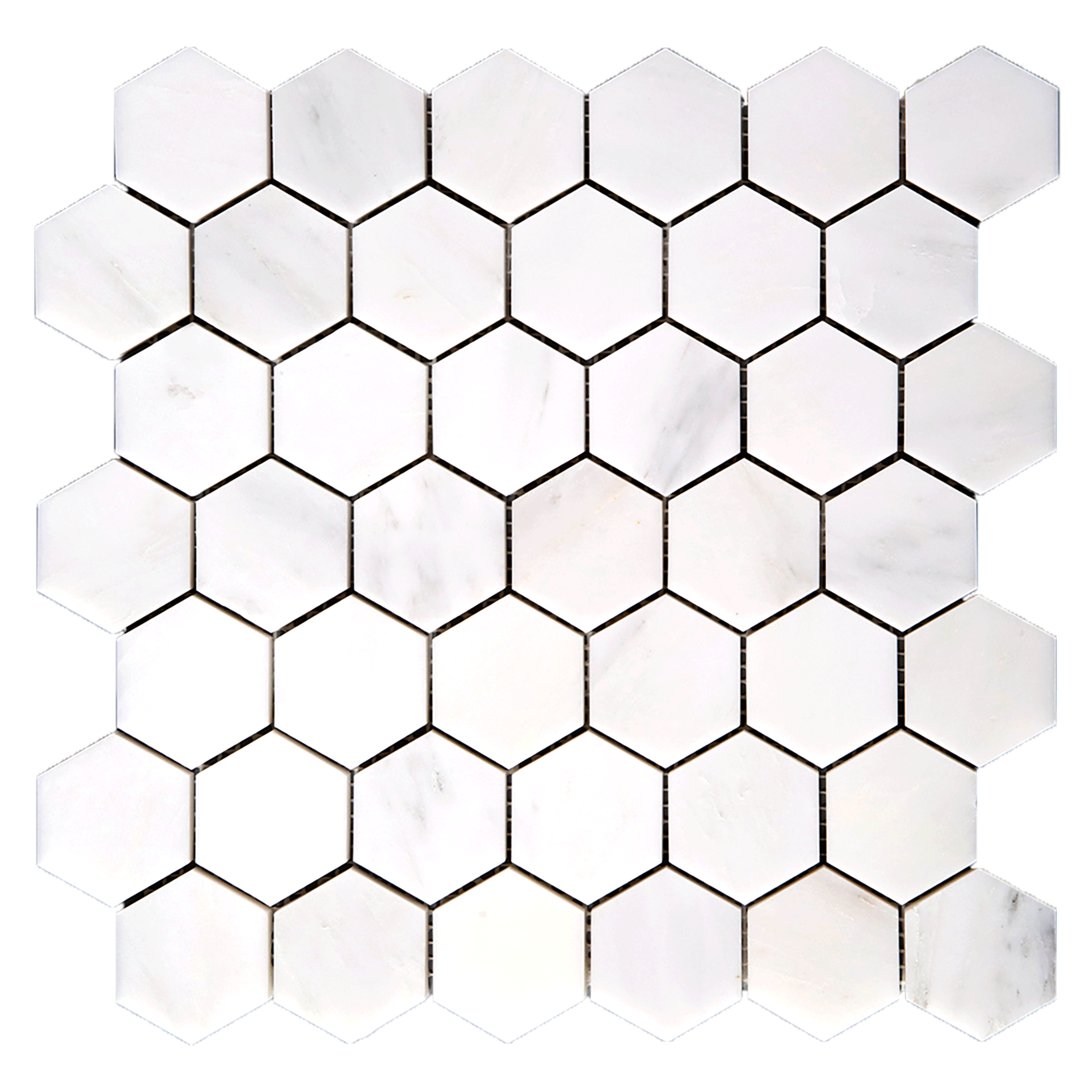 Bianco Bello Marble Premium 2" Hexagon Mosaic - Polished or Honed  - DW TILE & STONE - Atlanta Marble Natural Stone Wholesale Stone Supplier