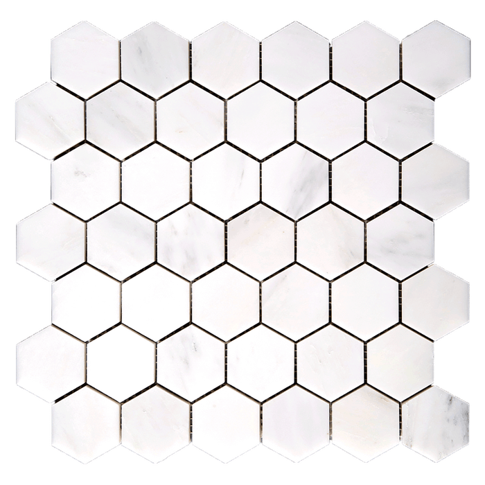 Bianco Bello Marble Premium 2" Hexagon Mosaic - Polished or Honed  - DW TILE & STONE - Atlanta Marble Natural Stone Wholesale Stone Supplier